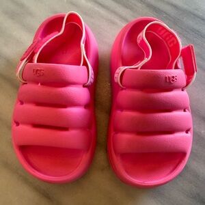 UGG Kids Vibrant Pink Slide Sandals